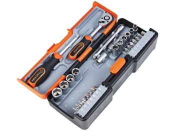 Bilde av Pipenøkkelsett 1/4" 43 deler