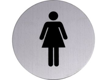 Bilde av WC-skilt damer rustfritt svart 75 mm