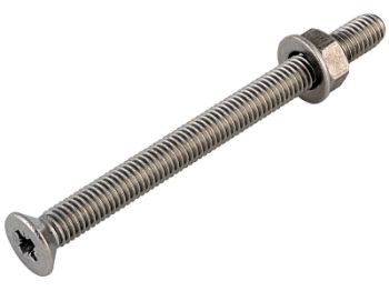 Bilde av Maskinskrue m/mutter og skive rustfritt senkhode