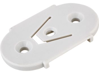 Bilde av Festeplate plast hvit 39x65mm 2 stk.