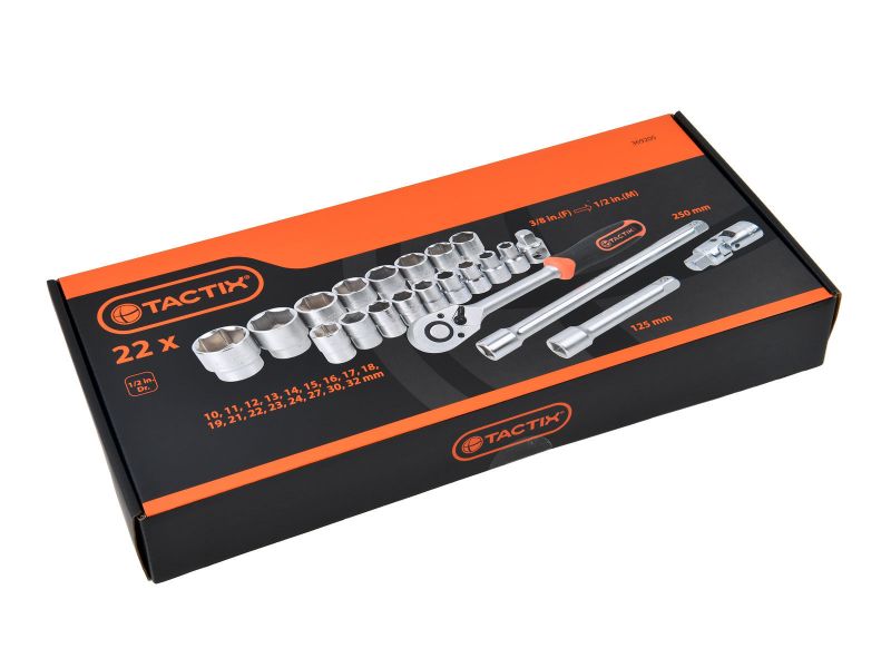 Bilde av Verktøysett f/vogn 22 deler 1/2" pipeverktøy