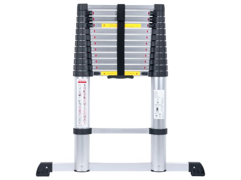 Bilde av Teleskopstige alum 3,8m 13 trinn