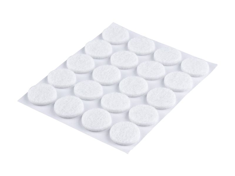 Bilde av Møbelfilt selvklebende hvit Ø 17 20 stk.