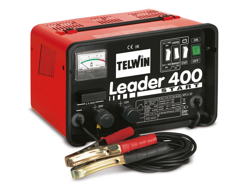 Bilde av Lader med hjelpestarter Leader 400 12/24V 45/300A
