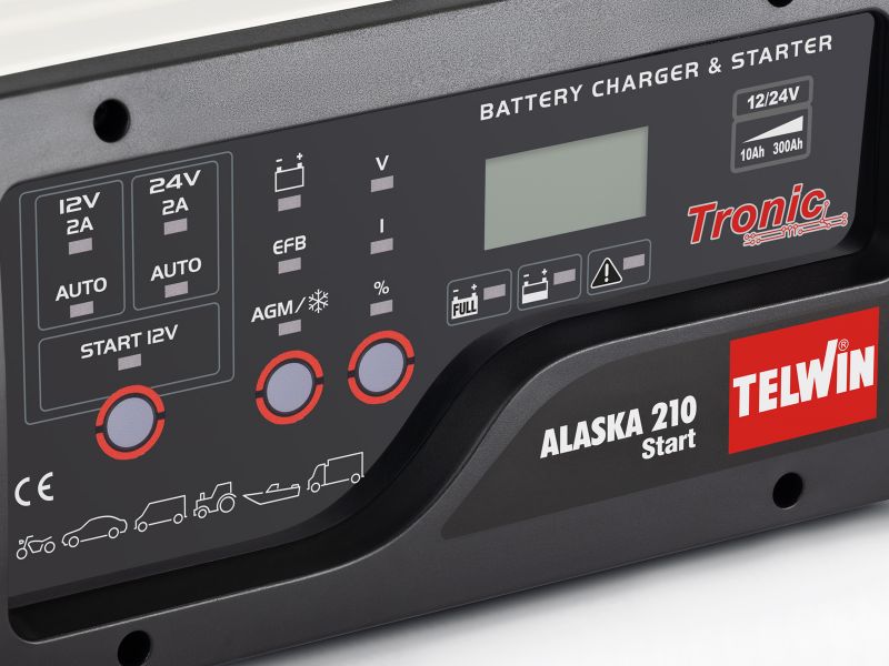Bilde av Lader med hjelpestarter Alaska 210 12/24V 25/300A