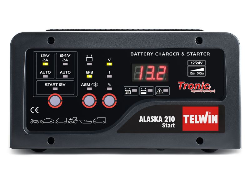 Bilde av Lader med hjelpestarter Alaska 210 12/24V 25/300A