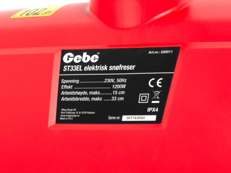 Bilde av Snøfreser ST33EL 33cm/13" 1200W