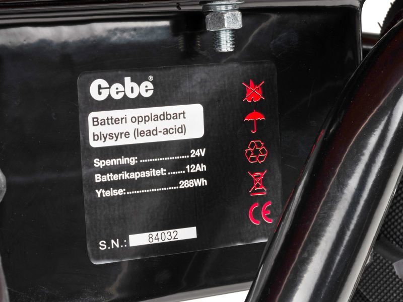 Bilde av Trillebår el TE150 80 l 150 kg 500W 24V/12Ah