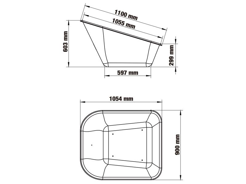 Bilde av Trillebår el TE300 160 l 300 kg 280W Li 40V/6Ah